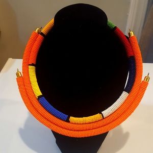 Kenyan Handmade Glass Maasaii Beads Necklace